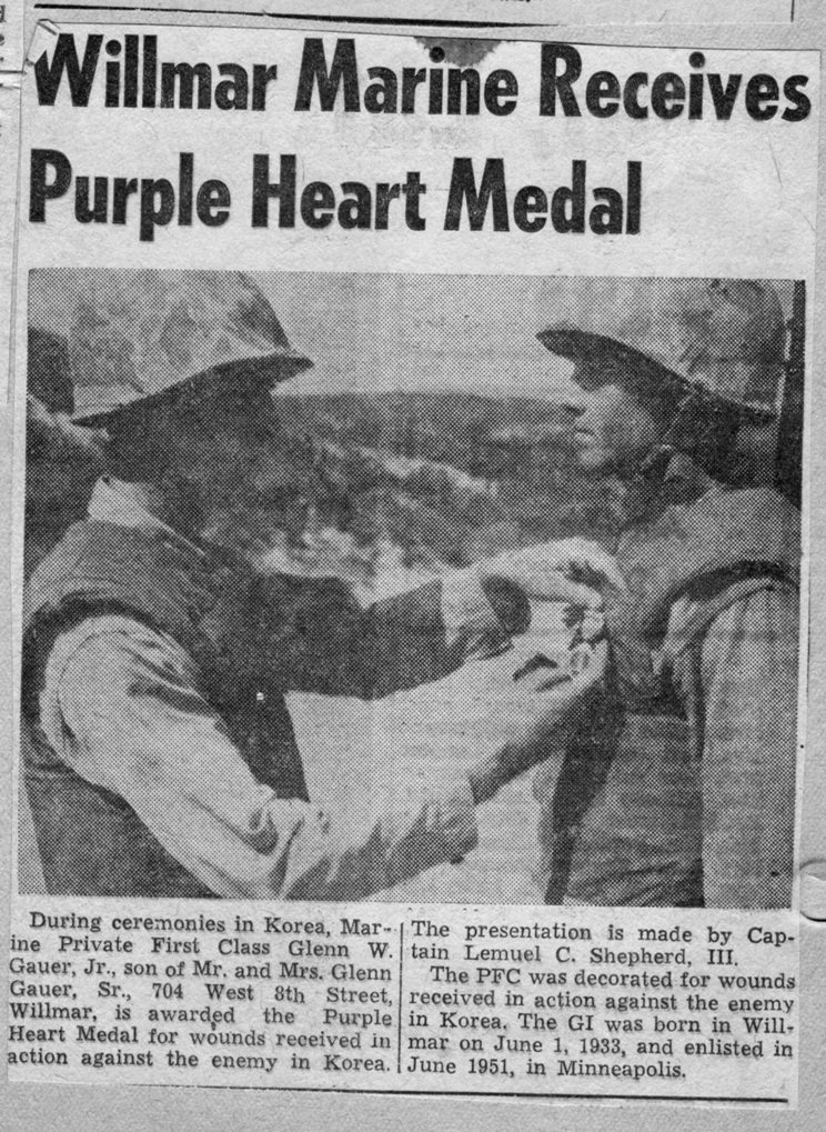 Glen Gauer purple heart
