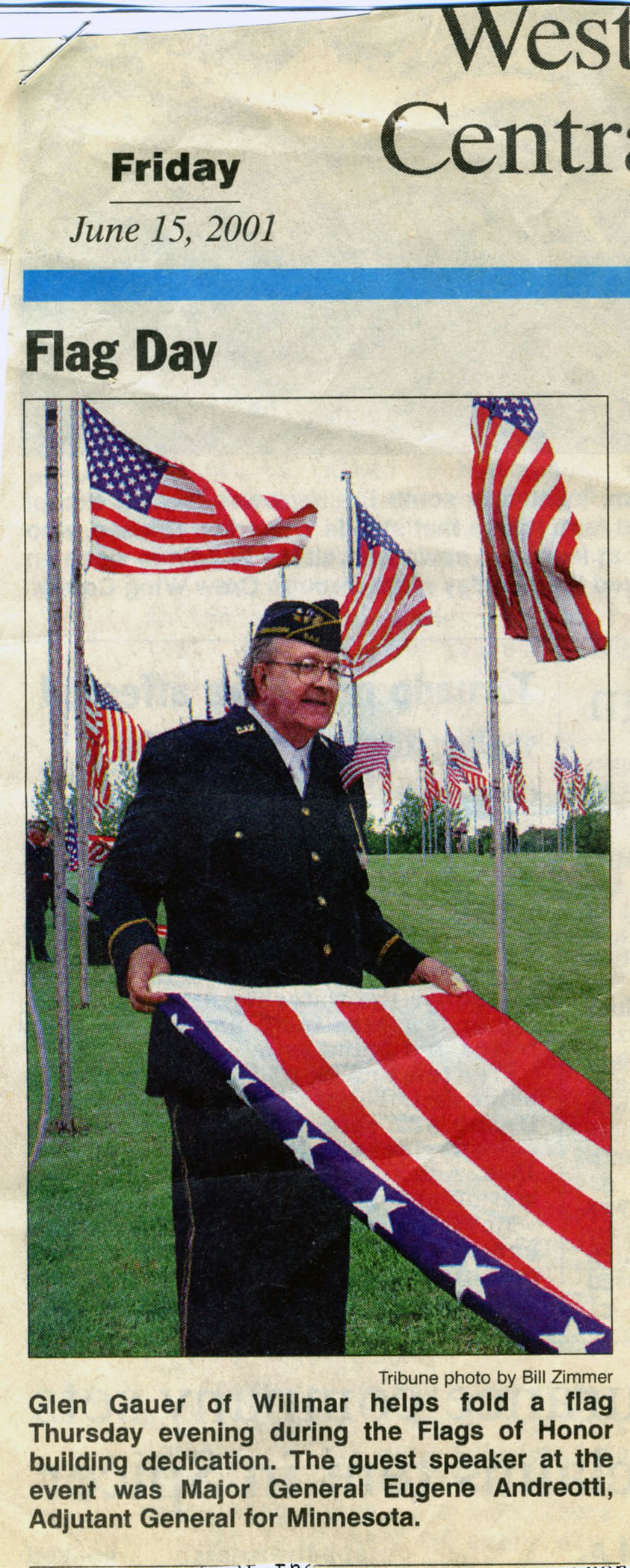 Glen Gauer with flag