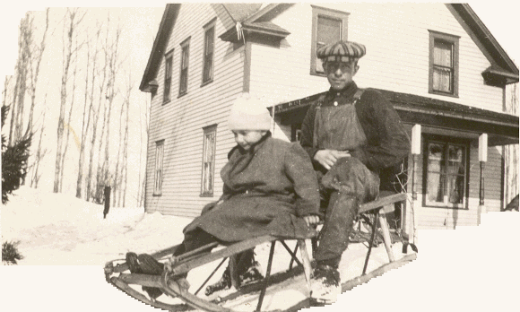 Eleanor & Clarence on sled